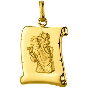 Mon Premier Bijou Medaille Saint- Christophe parchemin - Or jaune 18ct