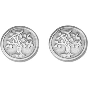 Mon Premier Bijou Boucles daoreilles arbres de vies - Puces - Or blanc 9ct