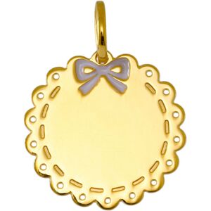 Mon Premier Bijou Medaille dentelle et noeud - Or jaune 9ct