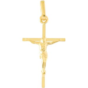 Mon Premier Bijou Croix Christ fil carre - Or jaune 18ct