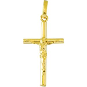 Mon Premier Bijou Croix Christ fil rond - Or jaune 18ct