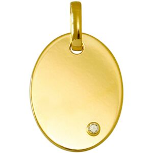 Mon Premier Bijou Medaille ovale - diamant & or jaune 18ct