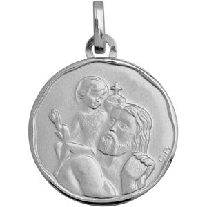 Mon Premier Bijou Medaille Saint- Christophe ronde - Or blanc 18ct