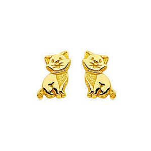 Mon Premier Bijou Boucles daoreilles Chats Vis Or jaune 9ct