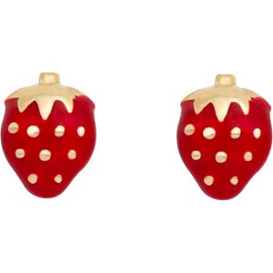 Mon Premier Bijou Boucles daoreilles fraises - Vis - Or jaune 9ct