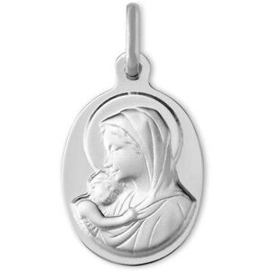 Mon Premier Bijou Medaille Vierge a l?enfant protectrice - Or blanc 9ct