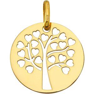 Mon Premier Bijou Medaille Arbre de vie ajouree aux coeurs - Or jaune 9ct