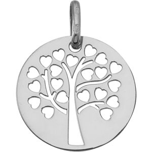 Mon Premier Bijou Medaille Arbre de vie ajouree aux coeurs - Or blanc 9ct