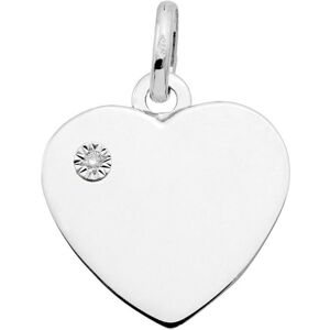 Mon Premier Bijou Pendentif coeur - diamant & or blanc 9ct