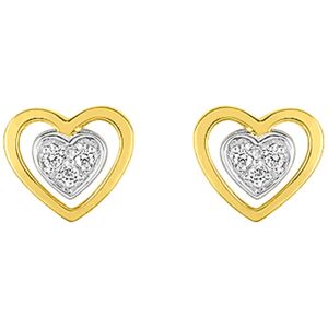 Mon Premier Bijou Boucles doreilles coeurs ajoures Puces Or jaune 9ct