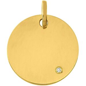 Mon Premier Bijou Medaille ronde - diamant & or jaune 9ct