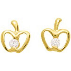 Mon Premier Bijou Boucles daoreilles Pomme - Puces - Or jaune 18ct