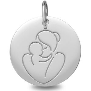 Mon Premier Bijou Medaille Vierge a l?enfant - Or blanc 9ct