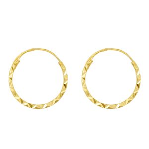 Mon Premier Bijou Boucles d?oreilles creoles ciselees - Vis - Or jaune 9ct