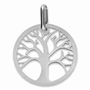 Mon Premier Bijou Medaille Arbre de vie ajouree - Or blanc 18ct