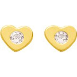 Mon Premier Bijou Boucles daoreilles Coeur- Puces - Or jaune 18ct