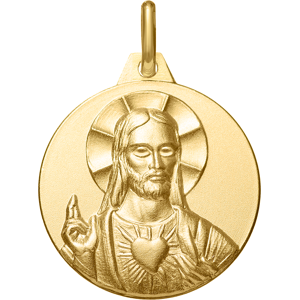 Maison de la Medaille Medaille Christ Sacre Coeur - Or jaune 18ct