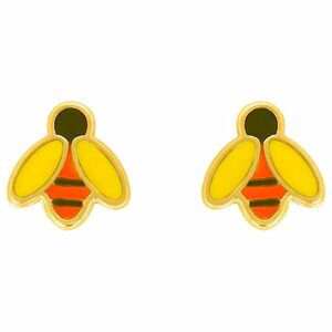 Mon Premier Bijou Boucles daoreilles abeille - Vis - Or jaune 9ct