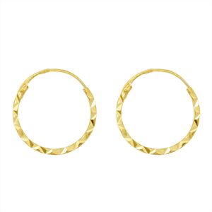 Mon Premier Bijou Boucles d?oreilles creoles ciselees - Vis - Or jaune 18ct