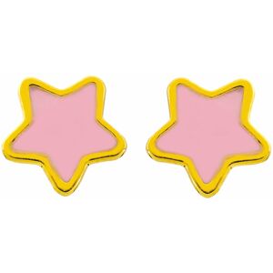 Mon Premier Bijou Boucles doreilles etoiles roses Vis Or jaune 9ct