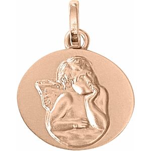 Mon Premier Bijou Medaille Ange ovale - Or rose 18ct