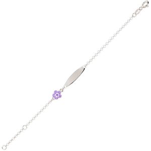 Mon Premier Bijou Gourmette bebe fleur violette - Argent massif