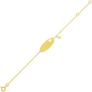 Mon Premier Bijou Gourmette bebe coeurs - Or jaune 9ct