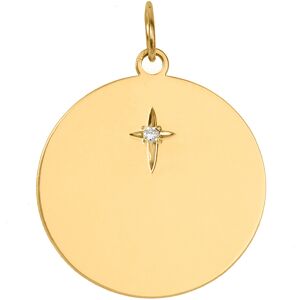 Mon Premier Bijou Medaille etoilee - diamant & or jaune 18ct