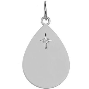 Mon Premier Bijou Pendentif goutte etoilee diamant or blanc 18ct