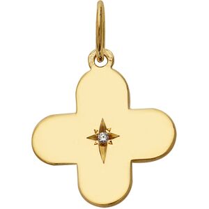 Mon Premier Bijou Pendentif croix etoilee - diamant & or jaune 18ct