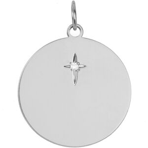 Mon Premier Bijou Medaille etoilee - diamant & or blanc 18ct