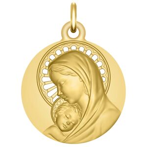 Maison de la Medaille Medaille Vierge a l?enfant ajouree- Or jaune 18ct