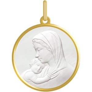 Maison de la Medaille Medaille Vierge a l?enfant - Or jaune 18ct & Nacre