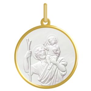 Maison de la Medaille Medaille Saint Christophe - Or jaune 18ct & Nacre