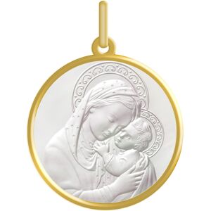 Maison de la Medaille Medaille Vierge a l?enfant de Botticelli - Or jaune 18ct & nacre