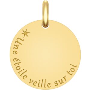 Mon Premier Bijou Medaille une etoile veille sur toi - Or jaune 18cts