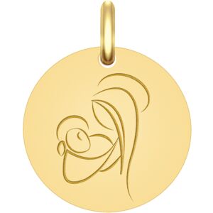 Mon Premier Bijou Medaille Vierge au nouveau ne - Or jaune 9ct