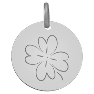 Mon Premier Bijou Medaille Trefle - Or blanc 18ct