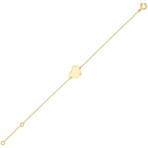 Mon Premier Bijou Gourmette enfant coeur - diamant & or jaune 18ct