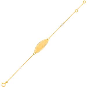 Mon Premier Bijou Gourmette bebe perles - Or jaune 9ct