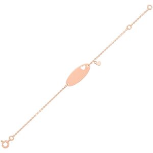 Mon Premier Bijou Gourmette bebe coeur - Or rose 18ct