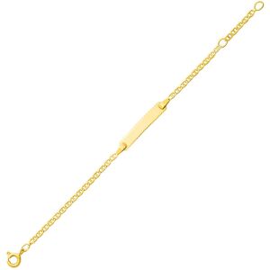 Mon Premier Bijou Gourmette bebe marine battue diamantee - Or jaune 9ct