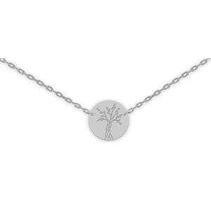 Mon Premier Bijou Collier chaine & médaille Arbre de vie - Or blanc 18ct