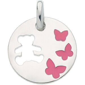 LuluCastagnette Médaille aux papillons roses LuluCastagnette - Argent massif