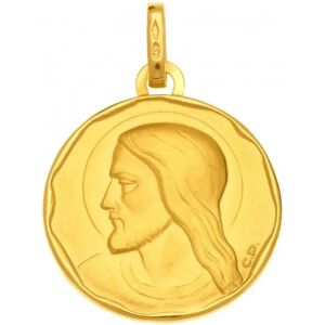 Mon Premier Bijou Médaille Christ ronde - Or jaune 18ct