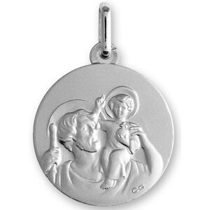 Mon Premier Bijou Médaille Saint- Christophe ronde - Or blanc 9ct