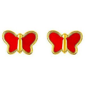 Mon Premier Bijou Boucles d’oreilles papillons - Vis - Or jaune 9ct