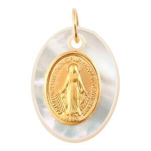 Mon Premier Bijou Médaille Vierge Miraculeuse - Or jaune 18ct & nacre