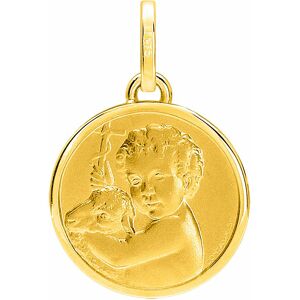 Mon Premier Bijou Médaille Ange à l’agneau - Or jaune 18ct