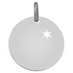 Mon Premier Bijou Médaille étoile ajourée - Or blanc 9ct